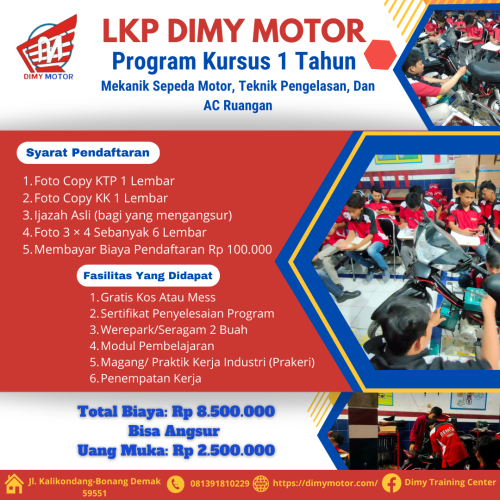 Program Kursus 1 Tahun LPK Dimy Motor